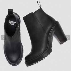 DR Martens, The original, Magdalena, Black Leather, Chelsea Ankle Boot.